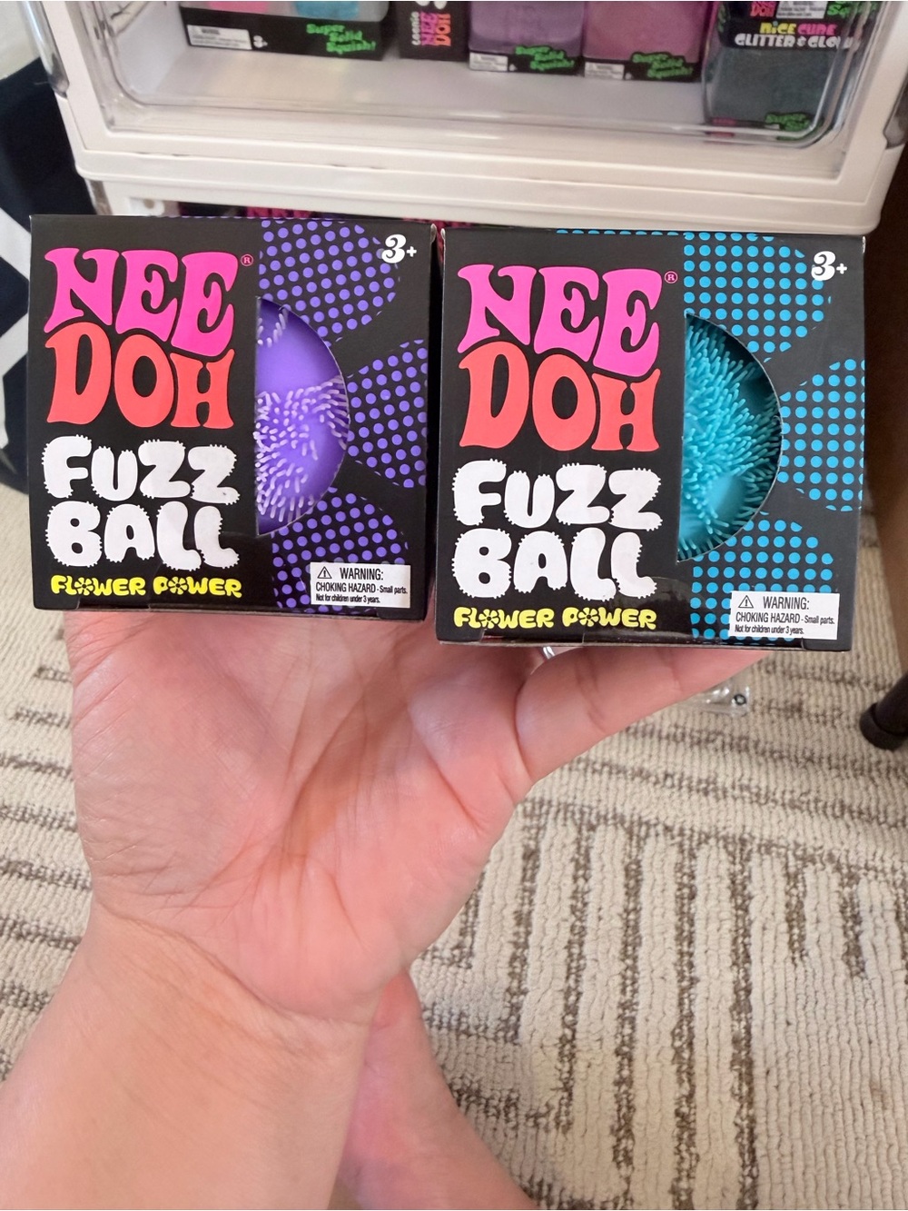 Bundle of 2 Fuzz Ball flower power - Purple & Teal